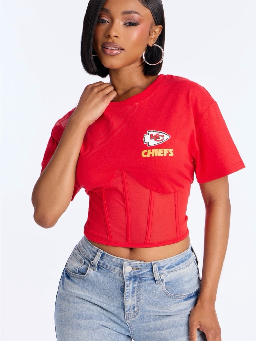 Red Corset Crop Top - Women's